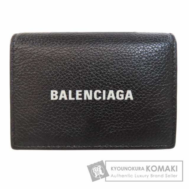 バレンシアガ BALENCIAGA 594312 ロゴ 三つ折り財布 二つ折り財布（小銭入れあり） レザー 中古