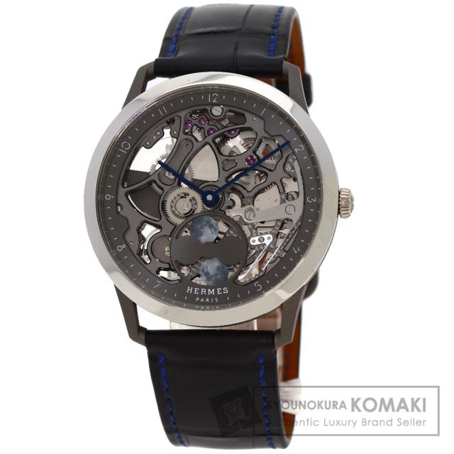 エルメス HERMES CA6.841 スリム ドゥ エルメス スケルトン リュンヌ 腕時計 チタニウム 中古 725,032円