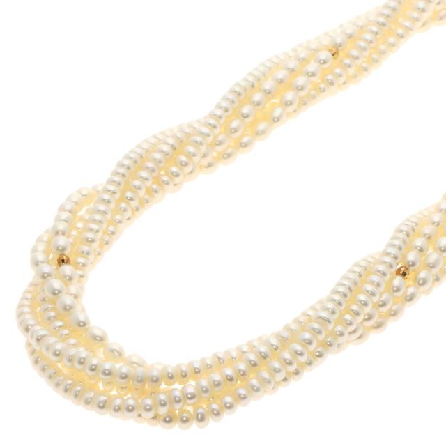 セレクトジュエリー SELECT JEWELRY  淡水パール 真珠 6連  ネックレス シルバー K18YG    中古_1