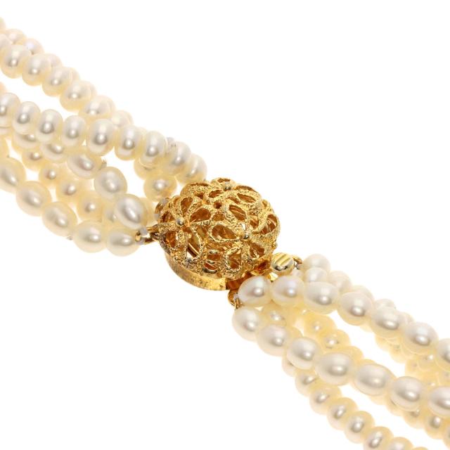 セレクトジュエリー SELECT JEWELRY  淡水パール 真珠 6連  ネックレス シルバー K18YG    中古_3