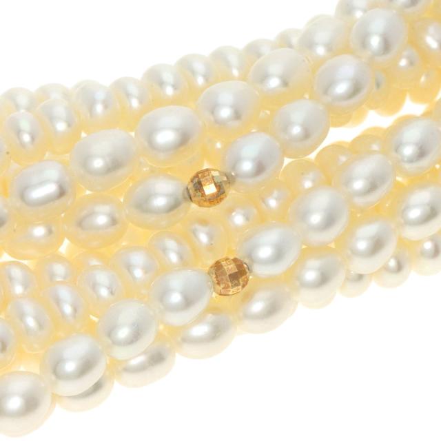 セレクトジュエリー SELECT JEWELRY  淡水パール 真珠 6連  ネックレス シルバー K18YG    中古_6