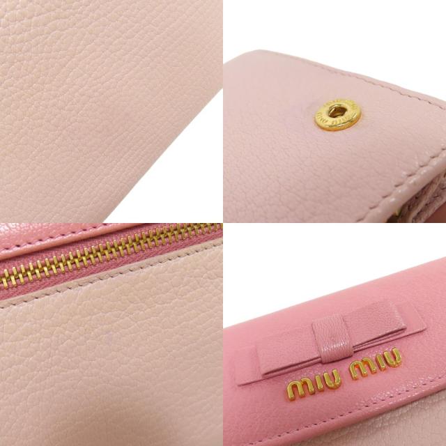 ミュウミュウ MIUMIU ロゴ リボン 長財布（小銭入れあり） レザー レディース 中古_8
