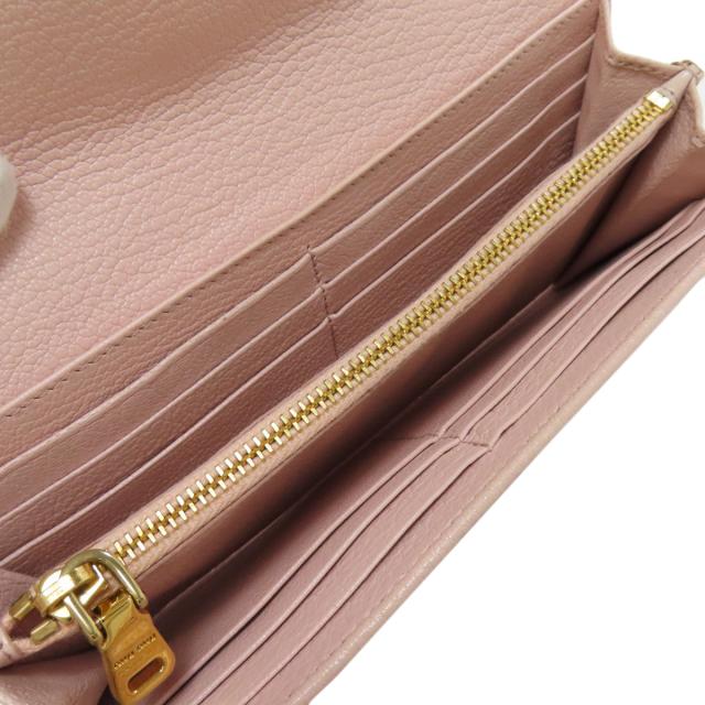 ミュウミュウ MIUMIU ロゴ リボン 長財布（小銭入れあり） レザー レディース 中古_4