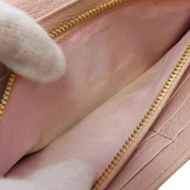 ミュウミュウ MIUMIU ロゴ リボン 長財布（小銭入れあり） レザー レディース 中古_5