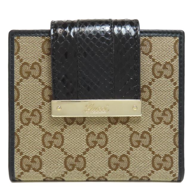 Mサイズ グッチ GUCCI 181669 GG 二つ折り財布（小銭入れあり） キャンバス