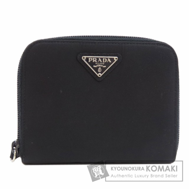 プラダ PRADA M605 ロゴ金具 二つ折り財布（小銭入れあり） ナイロン素材 レディース 中古