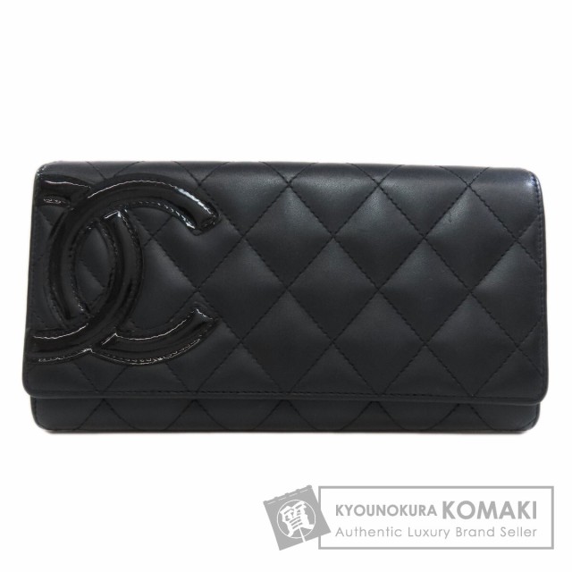 シャネル CHANEL カンボンライン シルバー金具 長財布（小銭入れあり） カーフ 中古