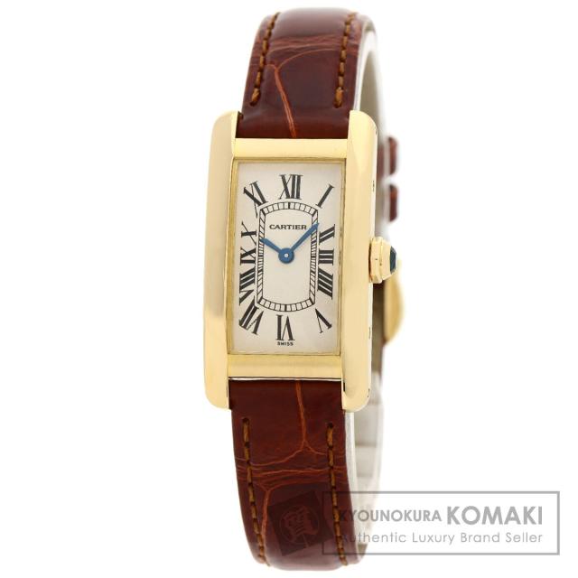カルティエ CARTIER W2601556  タンクアメリカン SM  腕時計 K18イエローゴールド 革   中古の通販は