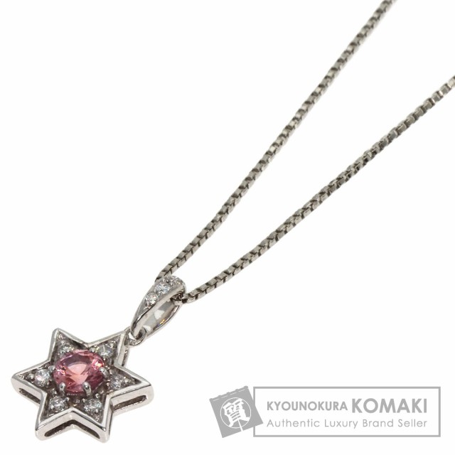 セレクトジュエリー SELECT JEWELRY クォーツ ダイヤモンド ネックレス プラチナPT850 K18WG 中古