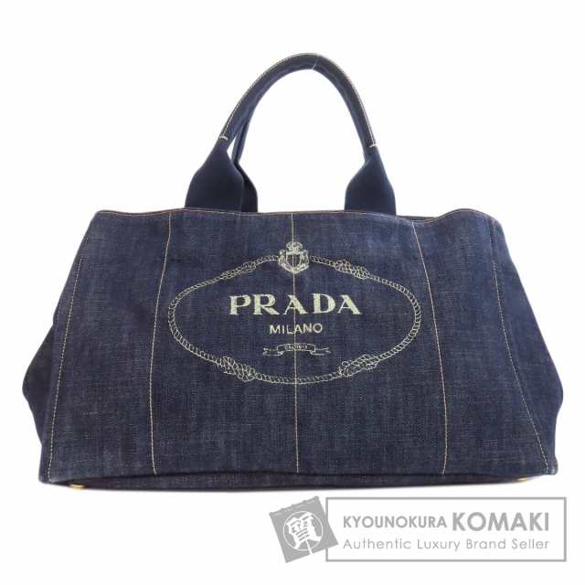 プラダ PRADA BN1872 カナパ ハンドバッグ デニム レディース 中古