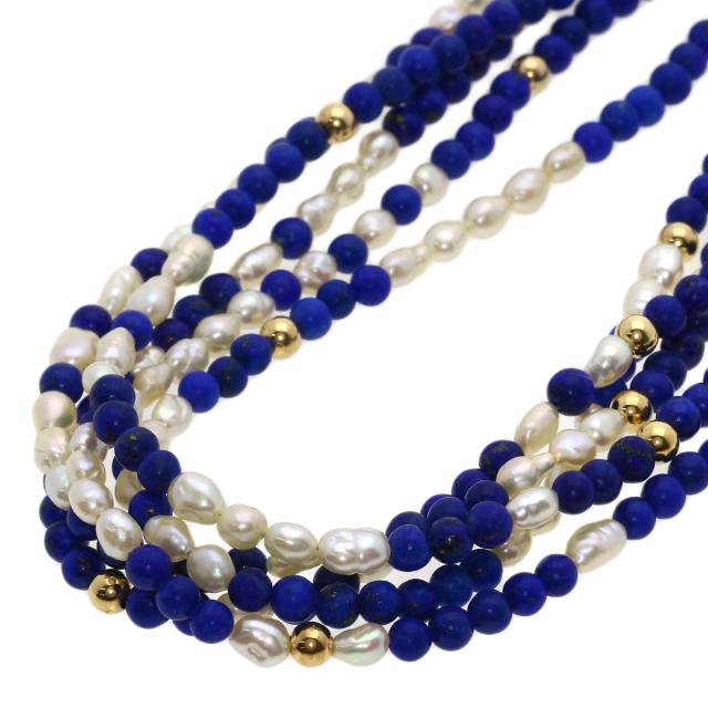 セレクトジュエリー SELECT JEWELRY ラピスラズリ 淡水パール 5連 ガーネット オニキス 中古_2