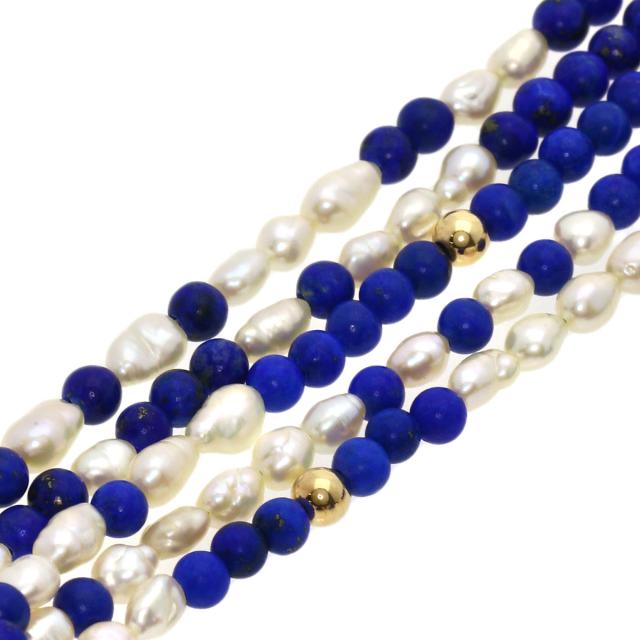 セレクトジュエリー SELECT JEWELRY ラピスラズリ 淡水パール 5連 ガーネット オニキス 中古_3