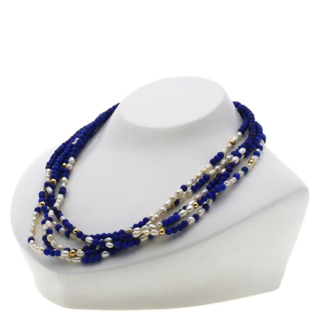 セレクトジュエリー SELECT JEWELRY ラピスラズリ 淡水パール 5連 ガーネット オニキス 中古_6