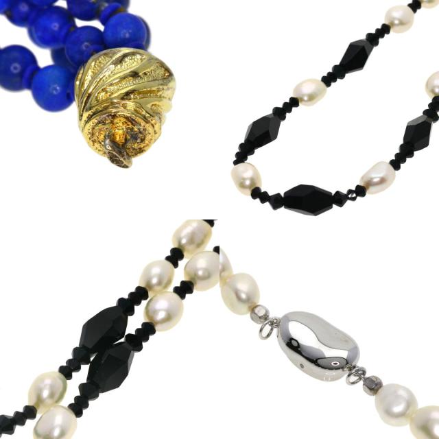 セレクトジュエリー SELECT JEWELRY ラピスラズリ 淡水パール 5連 ガーネット オニキス 中古_7