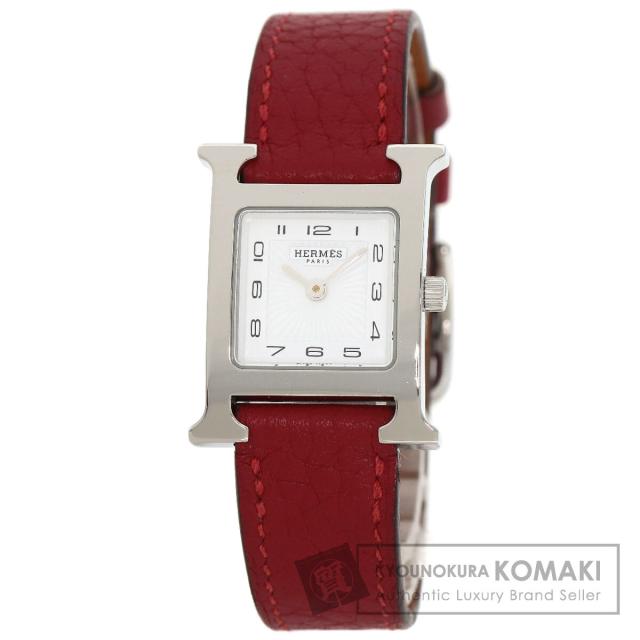 エルメス HERMES HH11.210  Hウォッチ  腕時計 ステンレススチール 革   レディース  中古