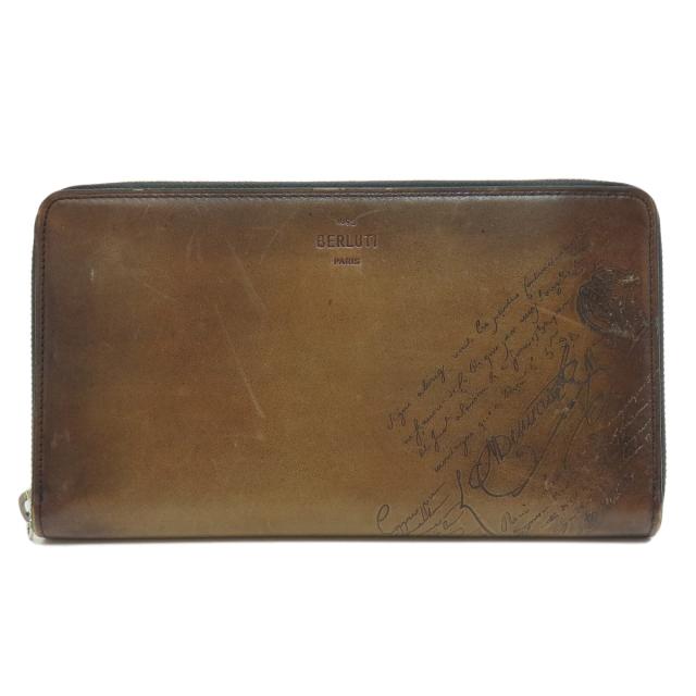 ベルルッティ カリグラフィ メンズ 長財布 レザー ブラウン Berluti ベルルッティ カリグラフィ 長財布（小銭入れあり