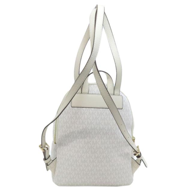 美品 マイケルコース リュック PVC シグネチャー ストライプ ホワイト マイケルコース Michael Kors MKシグネチャー ストライプ