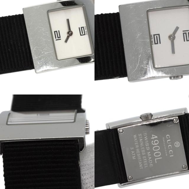 グッチ GUCCI 4900L スクエアフェイス 腕時計 ステンレススチール 革