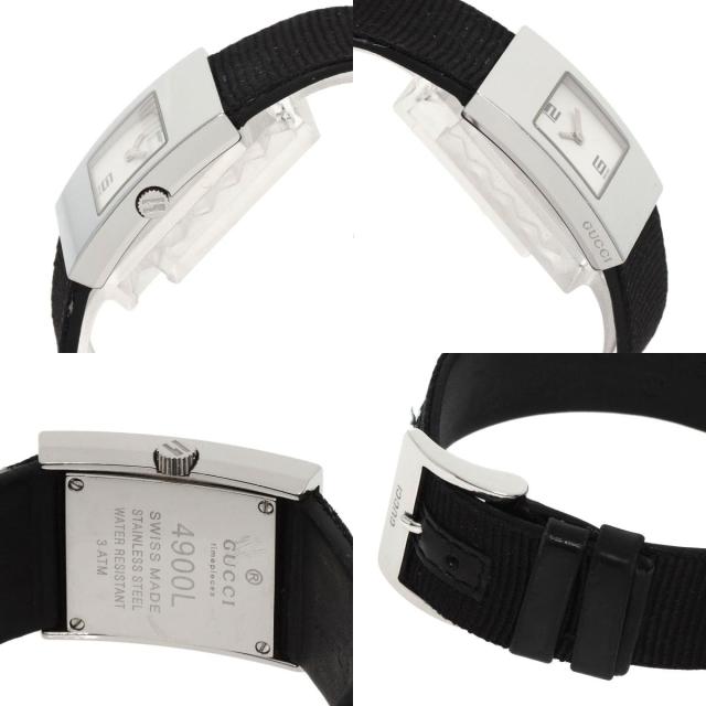 グッチ GUCCI 4900L スクエアフェイス 腕時計 ステンレススチール 革