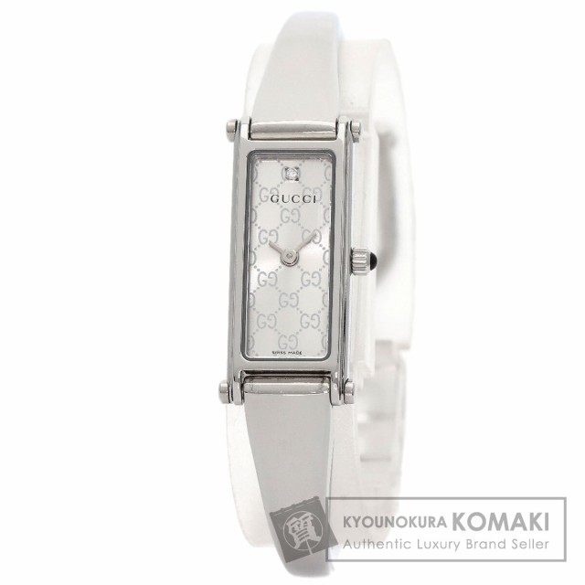 グッチ GUCCI 1500L  スクエアフェイス 1P ダイヤモンド  腕時計 ステンレススチール SS   中古の通販は