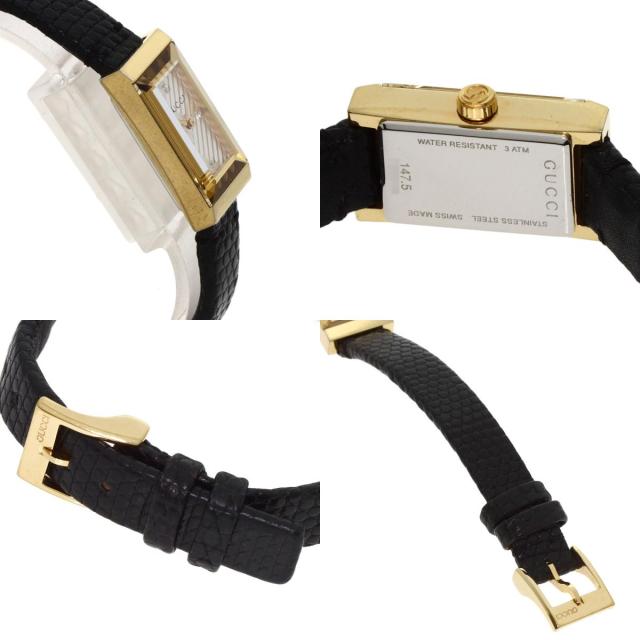 グッチ GUCCI YA147507 Gフレーム 腕時計 GP リザード レディース 中古