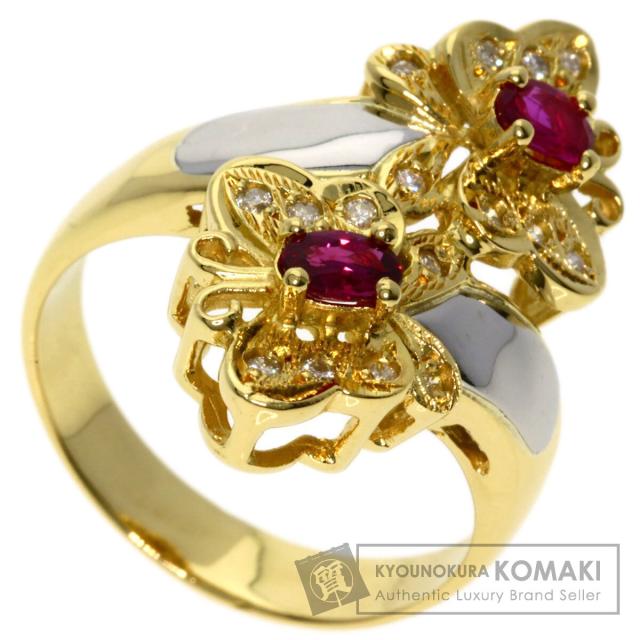 K18 ゴールド (ルビー ダイヤモンド)リング
