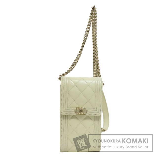 CHANEL - CHANEL ボーイシャネル ゴールド金具 スマートフォンケース キャビアスキン レディース シャネル CHANEL ボーイシャネル フォンケース AP3013 ブラック