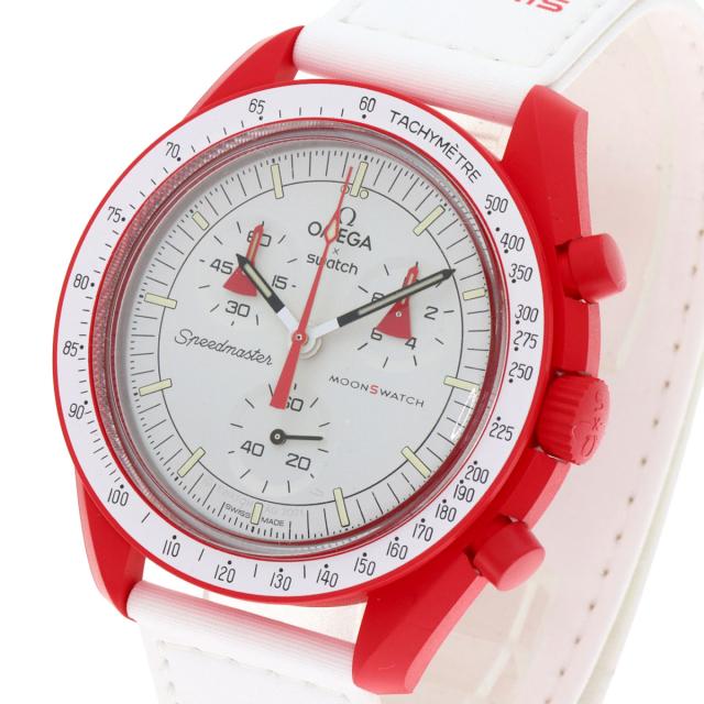 スウォッチ Swatch S033R100 MISSION TO MARS スピードマスター オメガ コラボ 腕時計 セラミック 中古_3