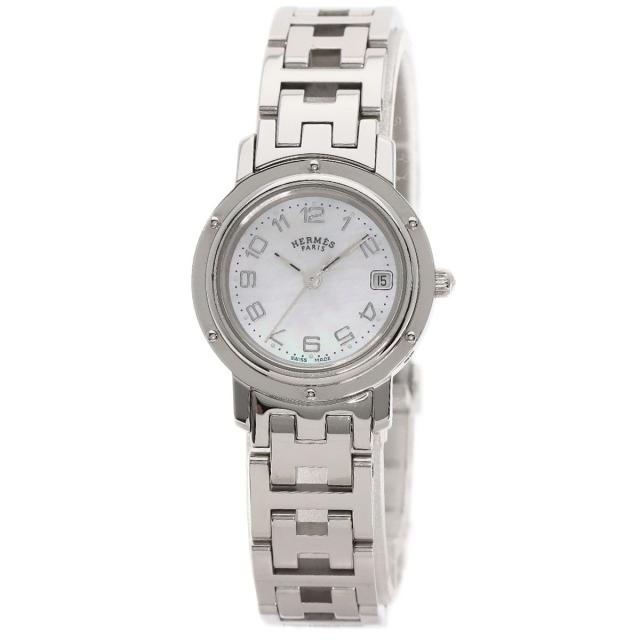 エルメス HERMES CL4.210  クリッパー ナクレ  腕時計 ステンレススチール SS   レディース  中古_1