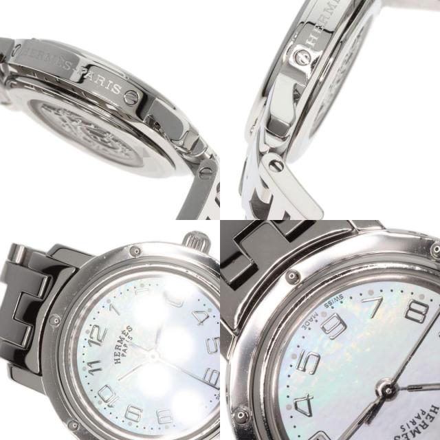 エルメス HERMES CL4.210  クリッパー ナクレ  腕時計 ステンレススチール SS   レディース  中古_6