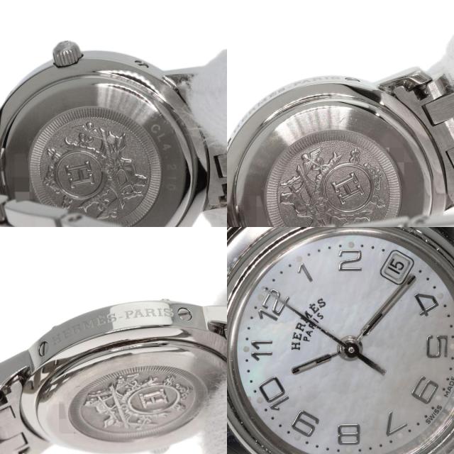 エルメス HERMES CL4.210  クリッパー ナクレ  腕時計 ステンレススチール SS   レディース  中古_8