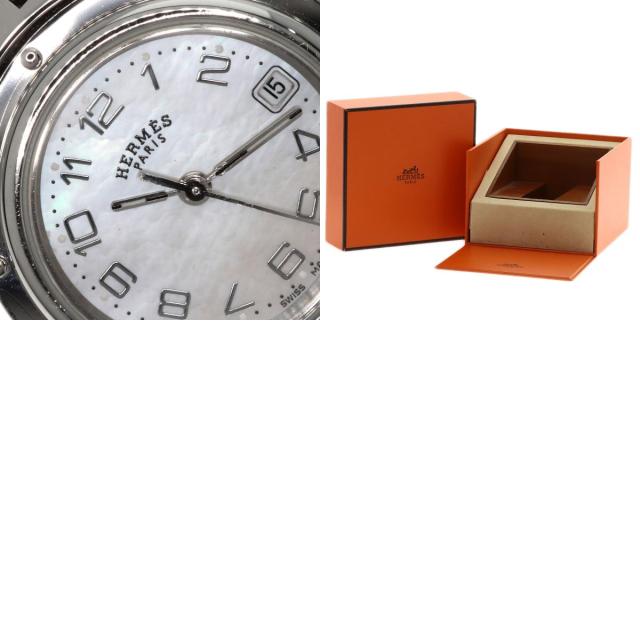 エルメス HERMES CL4.210  クリッパー ナクレ  腕時計 ステンレススチール SS   レディース  中古_9