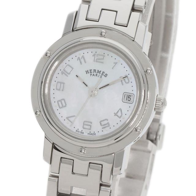 エルメス HERMES CL4.210  クリッパー ナクレ  腕時計 ステンレススチール SS   レディース  中古_3