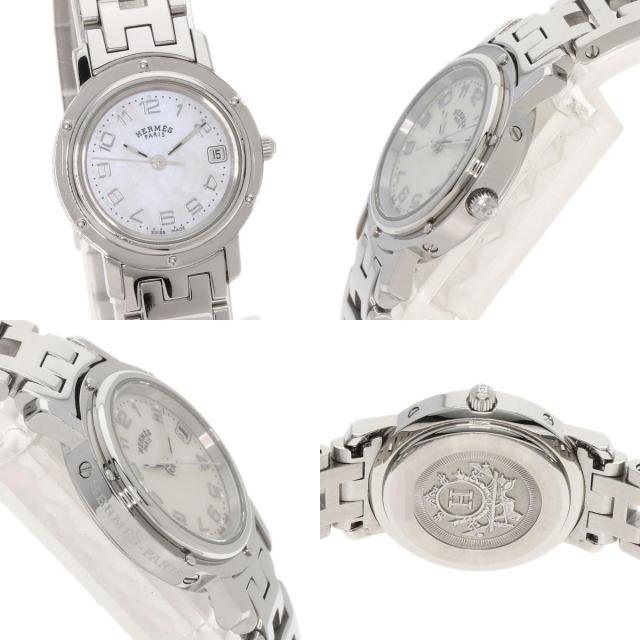 エルメス HERMES CL4.210  クリッパー ナクレ  腕時計 ステンレススチール SS   レディース  中古_4