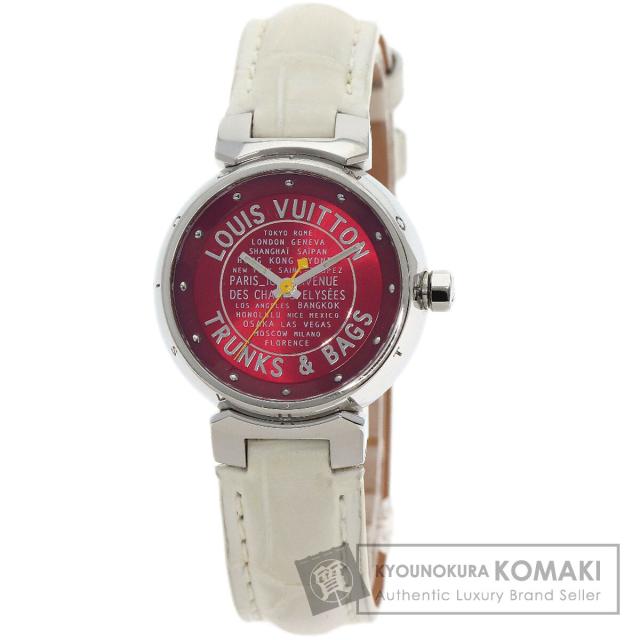 ルイヴィトン LOUIS VUITTON Q121N  タンブール TRUNKS&amp;BAGS  腕時計 ステンレススチール 革   中古