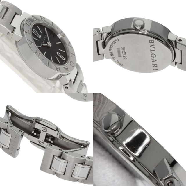 BVLGARI BB23SS 腕時計 ステンレス 黒文字盤 ブルガリ 時計 レディース
