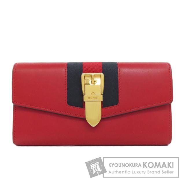 GUCCI グッチ　財布　シルヴィ コンチネンタルウォレット　レザー　レッド GUCCI グッチ財布シルヴィ コンチネンタルウォレットレザーレッド