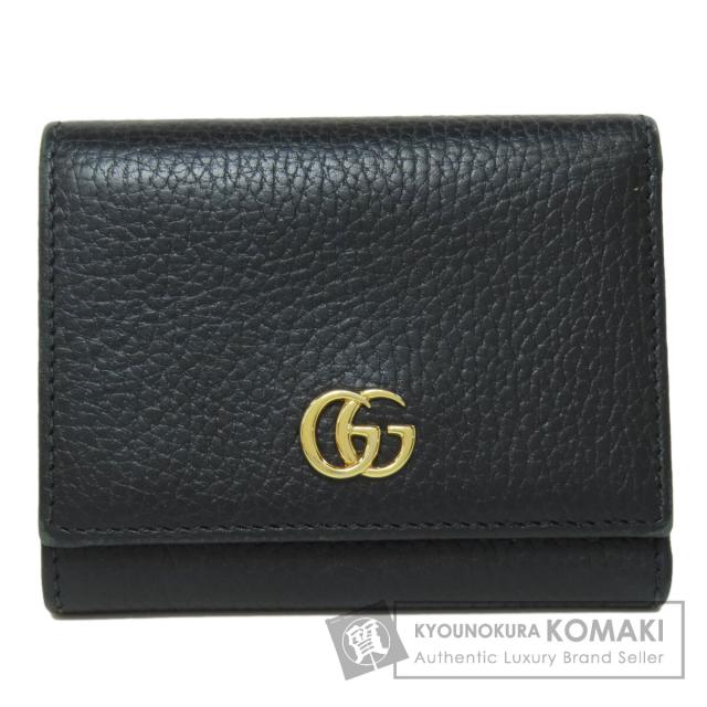グッチ GUCCI 474746  GGマーモント 三つ折り財布  二つ折り財布（小銭入れあり） レザー 中古 45,350円