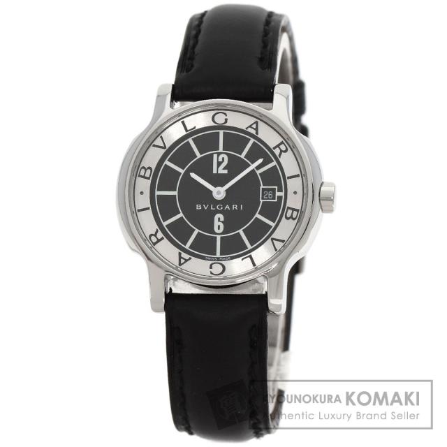 ブルガリ BVLGARI ST29S ソロテンポ 腕時計 ステンレススチール 革 レディース 中古