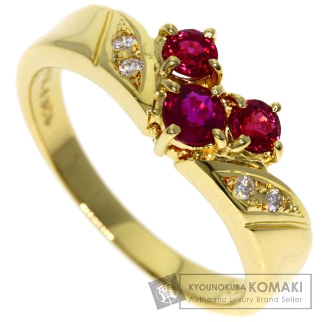 ミキモト MIKIMOTO ルビー ダイヤモンド リング・指輪 K18イエロー  