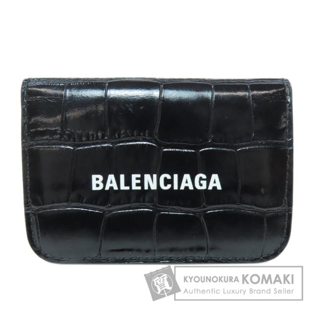 バレンシアガ BALENCIAGA 三つ折り財布 型押 ロゴ 二つ折り財布（小銭 