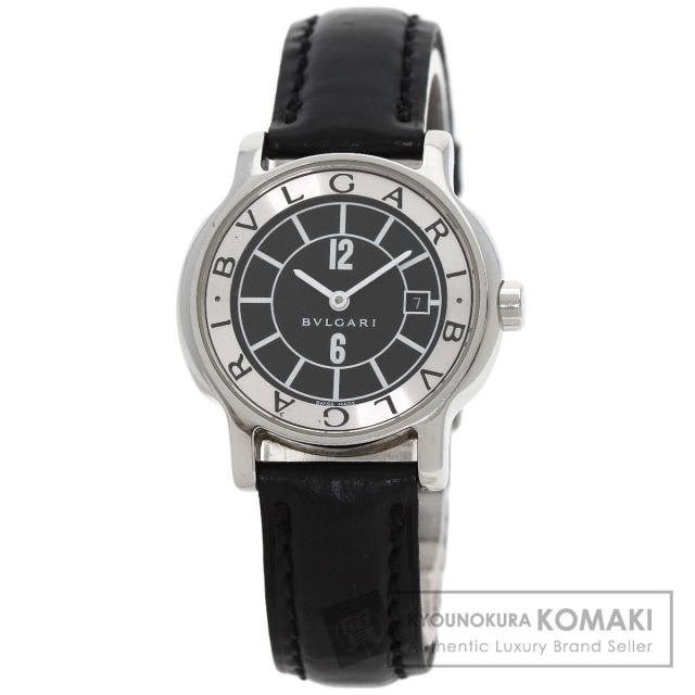 ブルガリ BVLGARI ST29S ソロテンポ 腕時計 ステンレススチール 革 レディース 中古