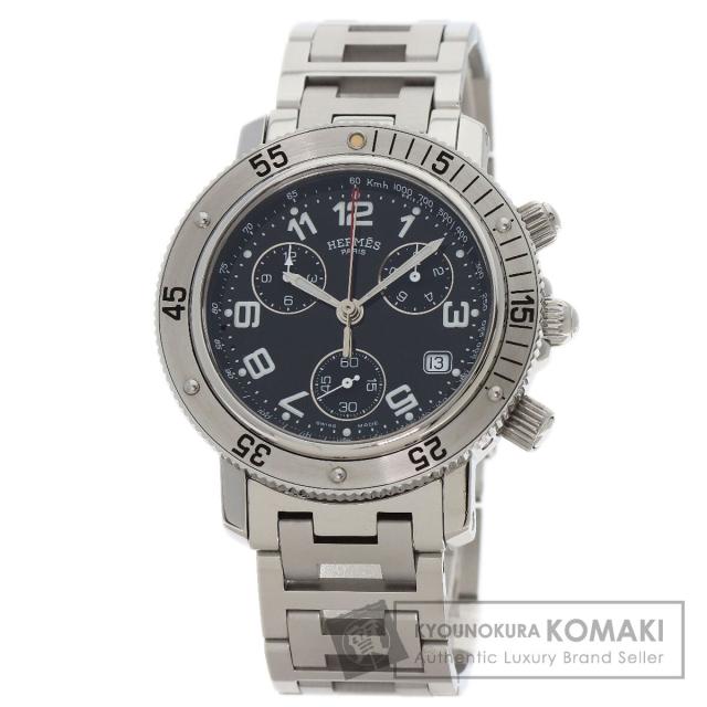 エルメス HERMES CL2.910 クリッパー ダイバー クロノグラフ 腕時計 ステンレススチール SS 中古の通販は