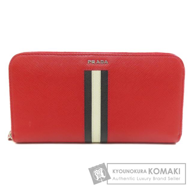 プラダ PRADA  ロゴ  長財布（小銭入れあり） サフィアーノ レディース  中古