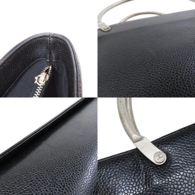 シャネル CHANEL ココマーク ハンドバッグ グレインド カーフスキン レディース 中古_7