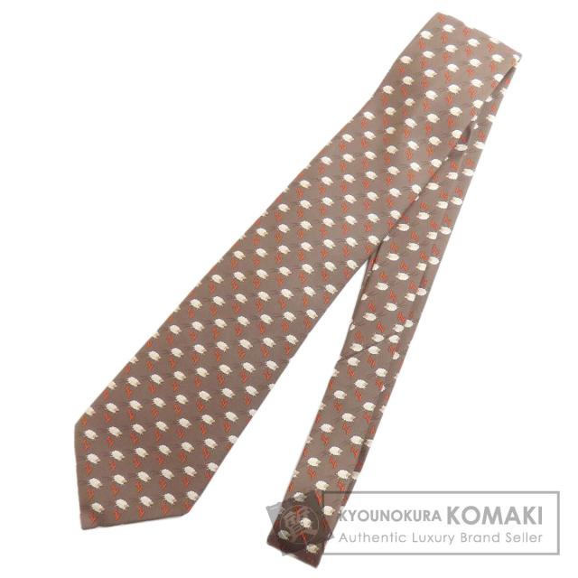 エルメス HERMES  ヒツジ柄  ネクタイ シルク メンズ  中古