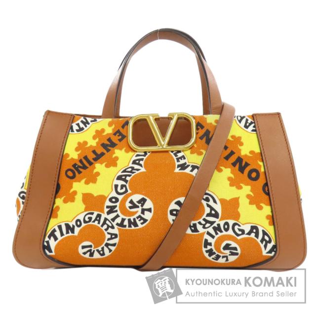 バレンティノ VALENTINO Vロゴ ミニバンダナプリント 2WAY ハンドバッグ キャンバス 