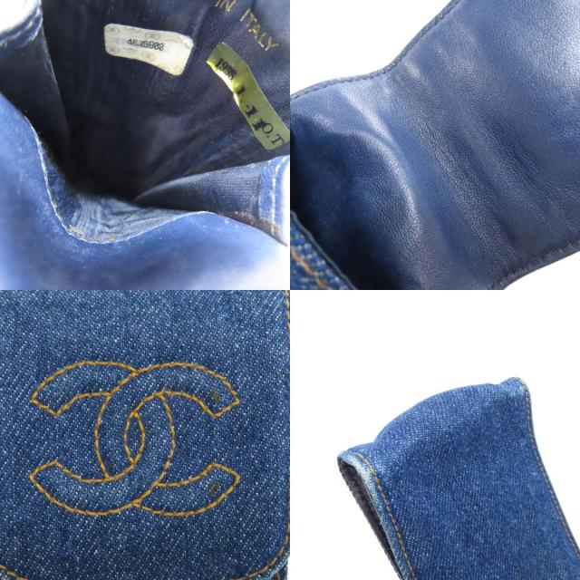 シャネル CHANEL ココマーク メガネケース デニム レディース 中古