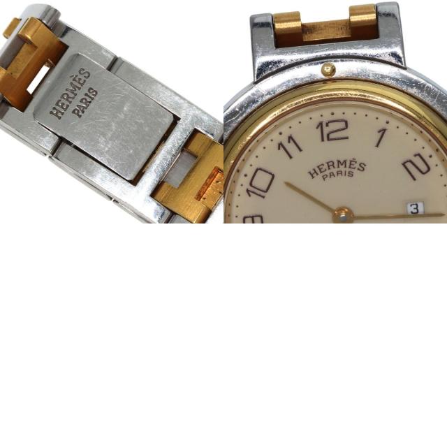 エルメス HERMES クリッパー 腕時計 ステンレススチール SSxGP レディース 中古_9