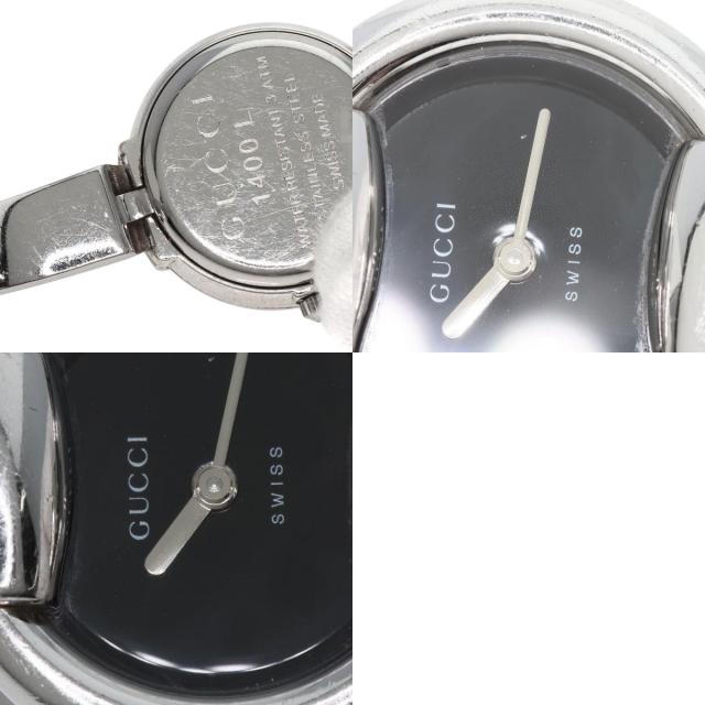 グッチ GUCCI 1400L ラウンドフェイス バングル 腕時計 ステンレス 